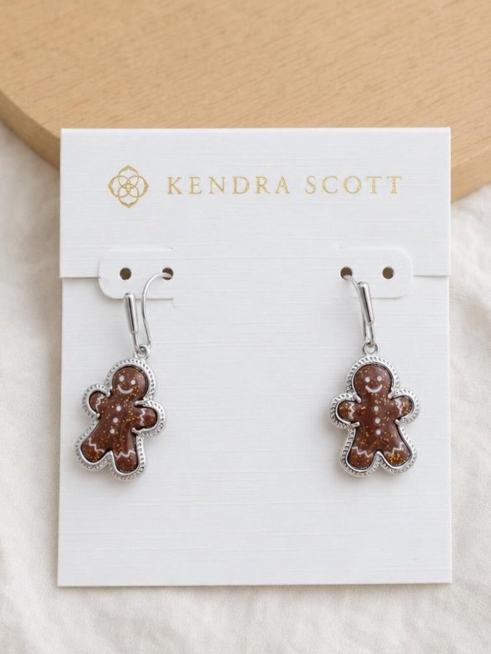 Kendra Scott Gingerbread Silver Drop Earrings